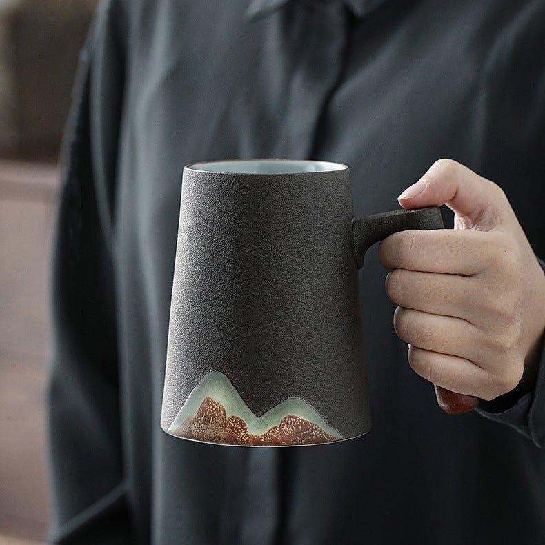 Mountain Themed Ceramic Tea Cups With Filter - MASU