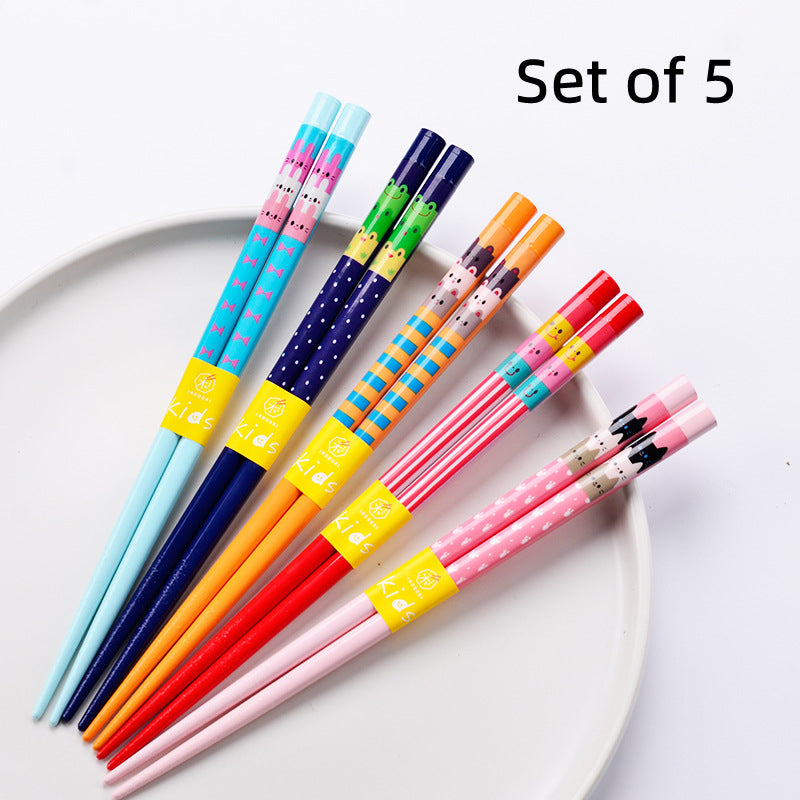 Japanese Handcrafted Cartoon Wooden Children's Chopsticks - MASU