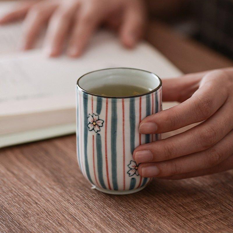 Japanese Hand-painted Ceramic Straight Body Tea Cups - MASU