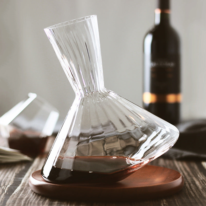Orbital Swirling Crystal Glass Wine Decanters With Base Plate - MASU