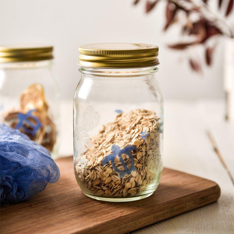 Japanese Hand-painted Glass Storage Glass Jar - MASU