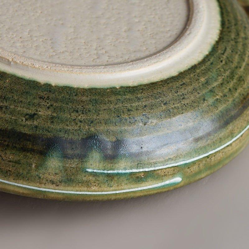 Japanese Handcrafted Curved Ceramic Swirl Plate - MASU