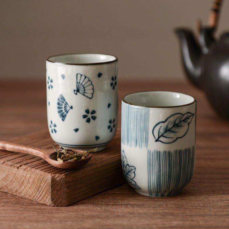 Japanese Hand-painted Ceramic Straight Body Tea Cups - MASU