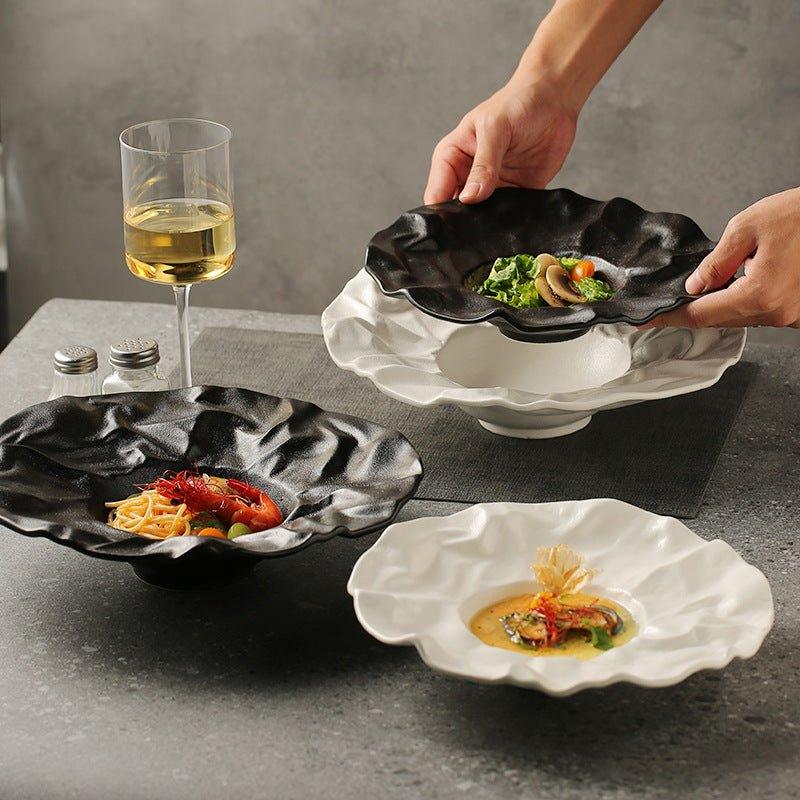 Ceramic Crumble Serving Plates Set Of Two - MASU