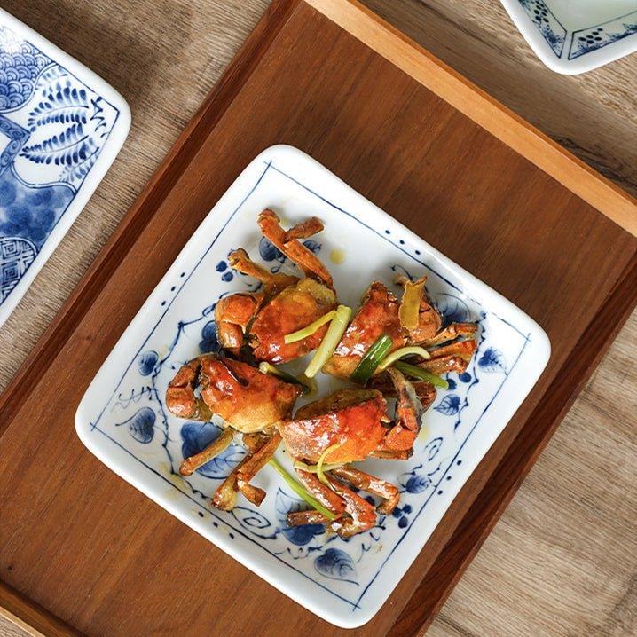 Japanese Handcrafted Mino Ware Ceramic Square Plates - MASU