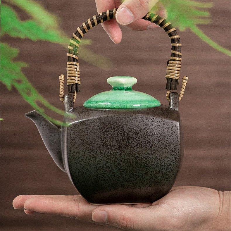 Japanese Mino Ware Handcrafted Ceramic Jade Tea Gift Set - MASU