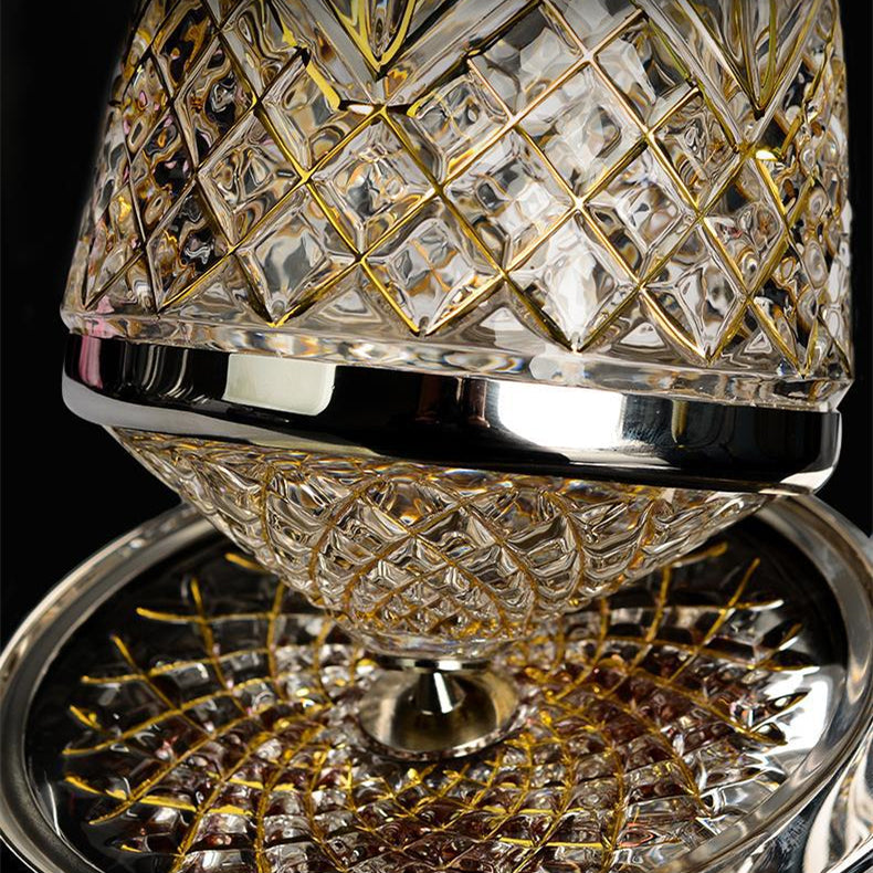 Cristal D'Arques Golden Vine Crystal Wine Glasses With Decanter Sets - MASU