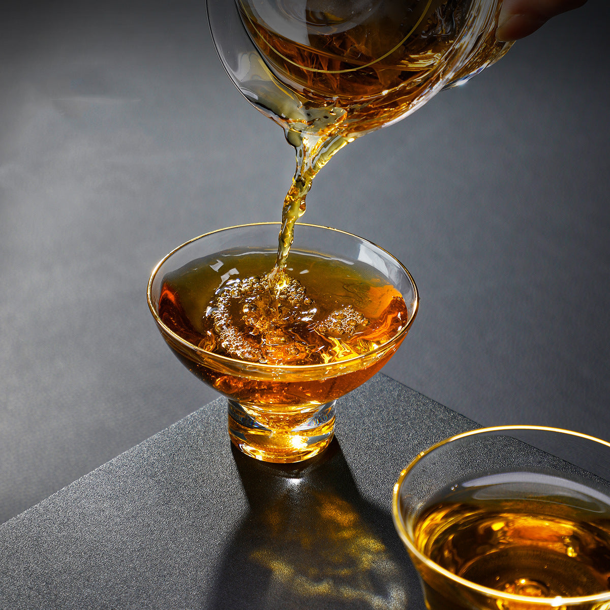 Gold Leaf Chinese Kung-Fu Tea Glass Cup Gift Sets - MASU