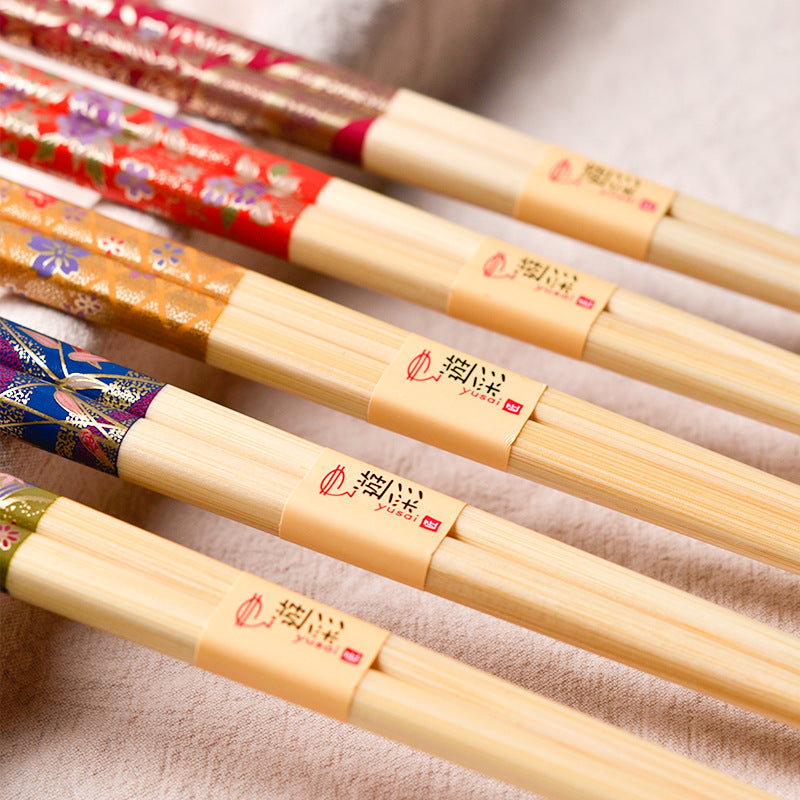 Japanese Botanical Handcrafted Bamboo Chopsticks Set of 5 - MASU