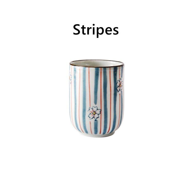 Japanese Hand-painted Ceramic Straight Body Tea Cups - MASU
