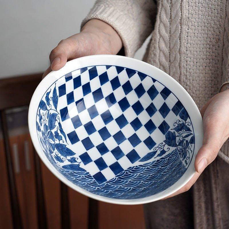 Japanese Mino Ware Imari Series Handcrafted Imperial Ramen Bowl - MASU