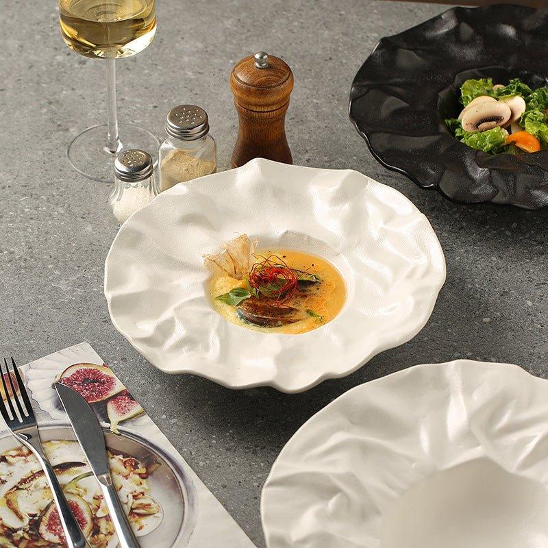 Ceramic Crumble Serving Plates Set Of Two - MASU
