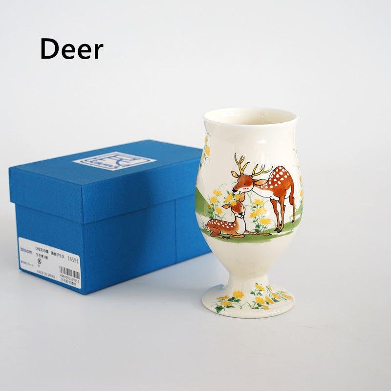 Japanese Tamikazu Hayashi Hand-painted Animal Theme Ceramic Tall Cup Gift Sets - MASU