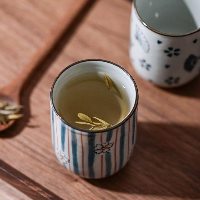 Japanese Hand-painted Ceramic Straight Body Tea Cups - MASU