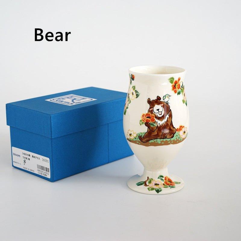 Japanese Tamikazu Hayashi Hand-painted Animal Theme Ceramic Tall Cup Gift Sets - MASU