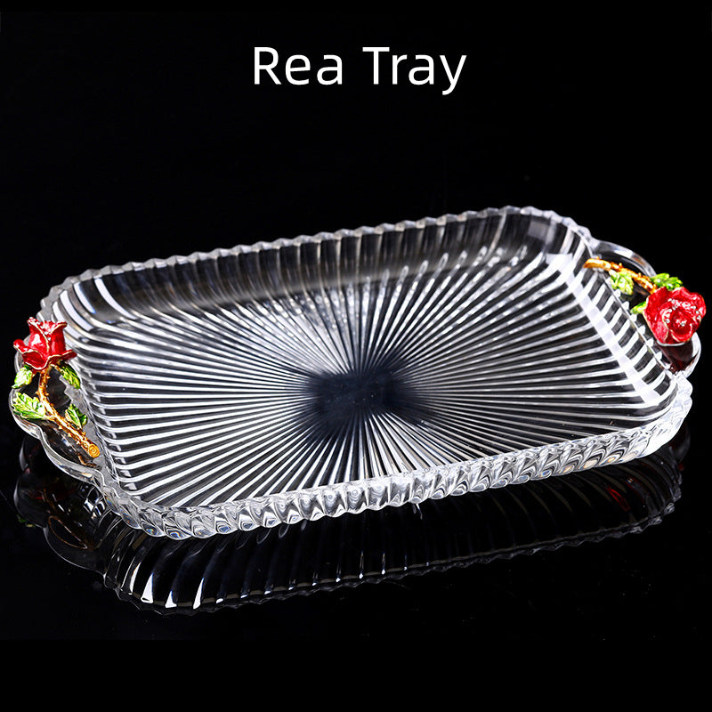 Metallic Floral Glass Teacup Gift Sets - MASU