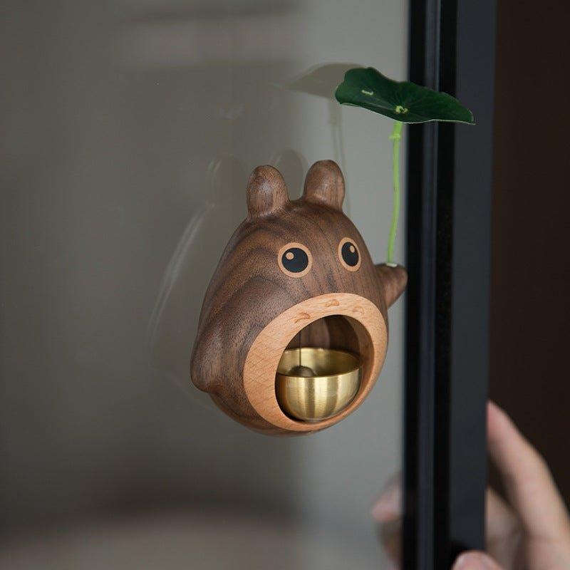Handcrafted Wooden Totoro Doorbell With Metal Chime