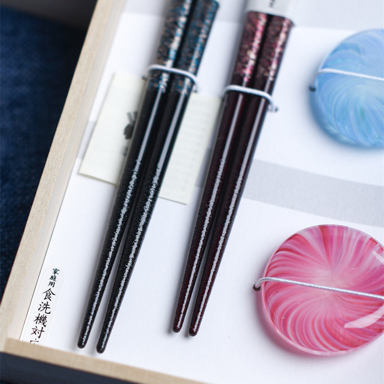 Japanese Handcrafted Snow Wooden Chopsticks Wedding Gift Set - MASU