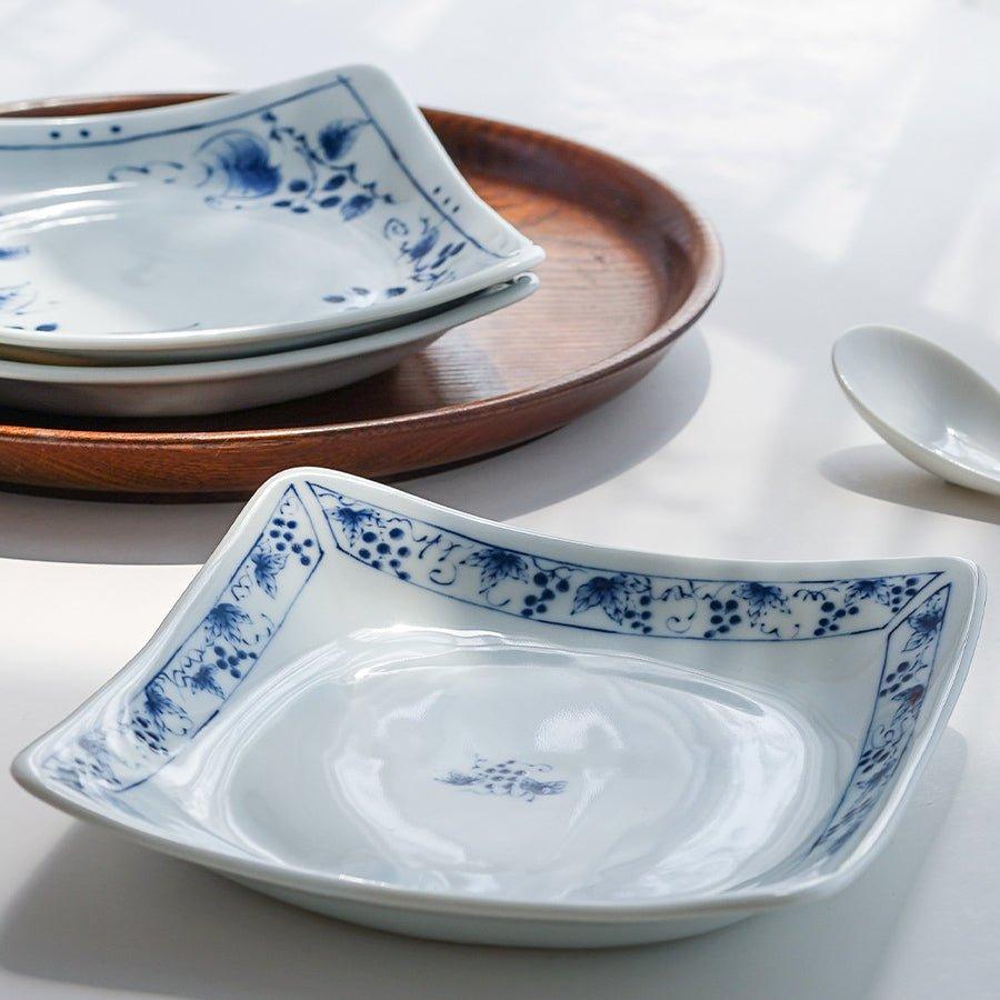 Japanese Handcrafted Mino Ware Ceramic Square Plates - MASU