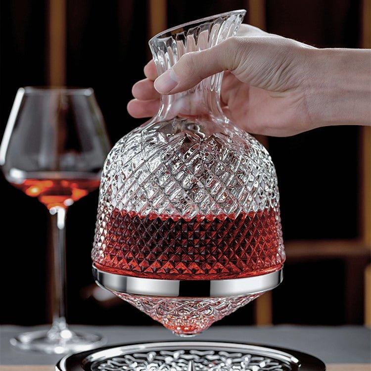 Luxury 360° Rotating Crystal Hand Blown Wine Decanter - MASU