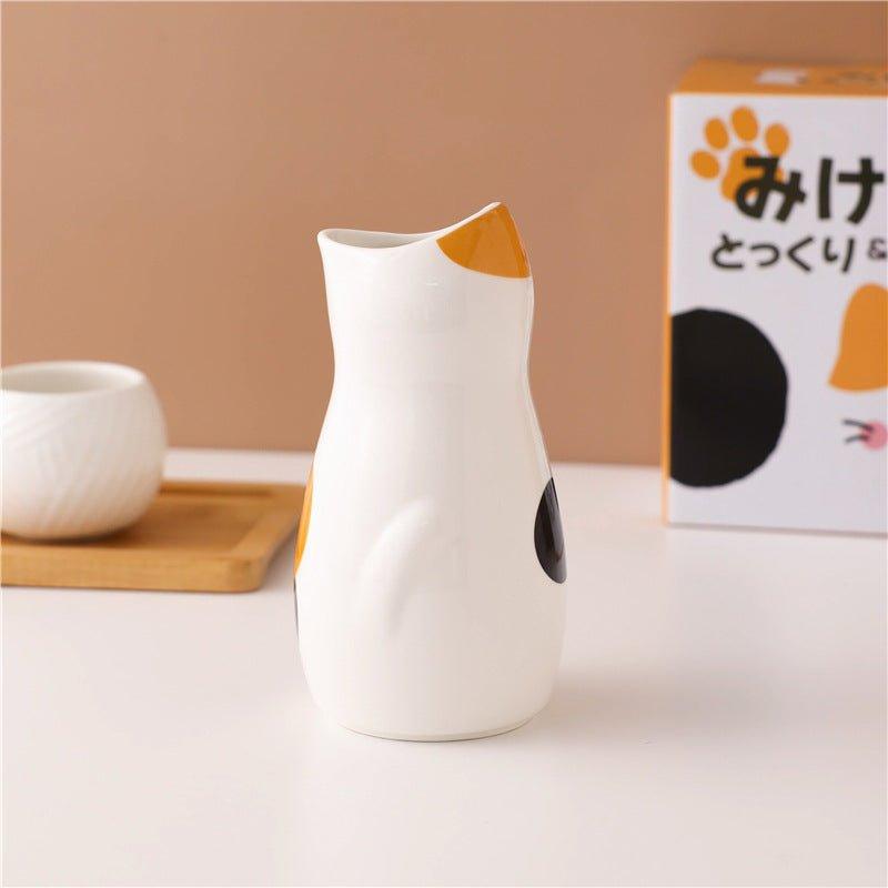 Japanese Ceramic Kitten Sake Sets - MASU