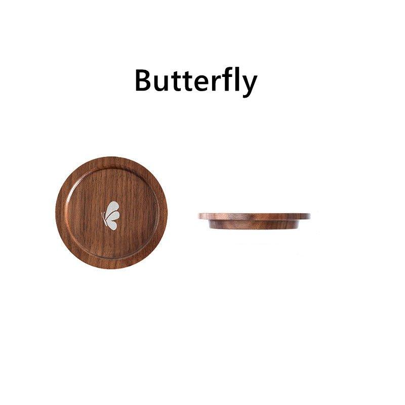 Japanese Rounded Walnut Wood Tea Cup Lid/Coaster - MASU
