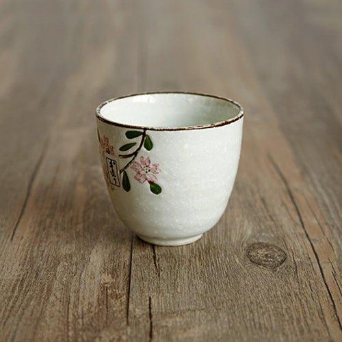 Japanese Handcrafted Ceramic Glazed Sakura Tea Gift Set - MASU