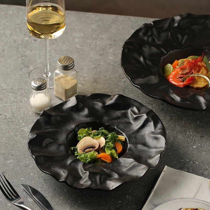 Ceramic Crumble Serving Plates Set Of Two - MASU