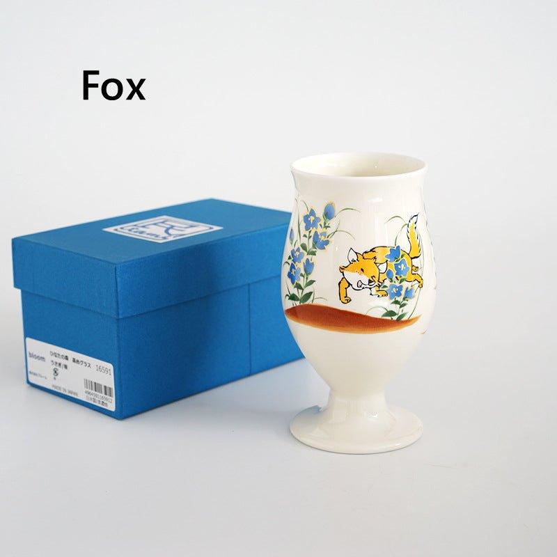 Japanese Tamikazu Hayashi Hand-painted Animal Theme Ceramic Tall Cup Gift Sets - MASU