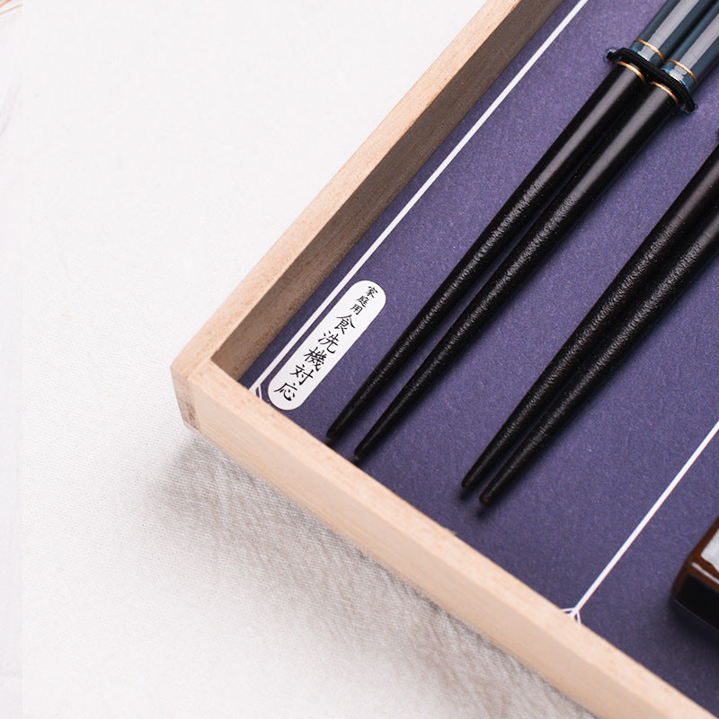 Japanese Handcrafted Ayaka Wooden Chopsticks Wedding Gift Set - MASU
