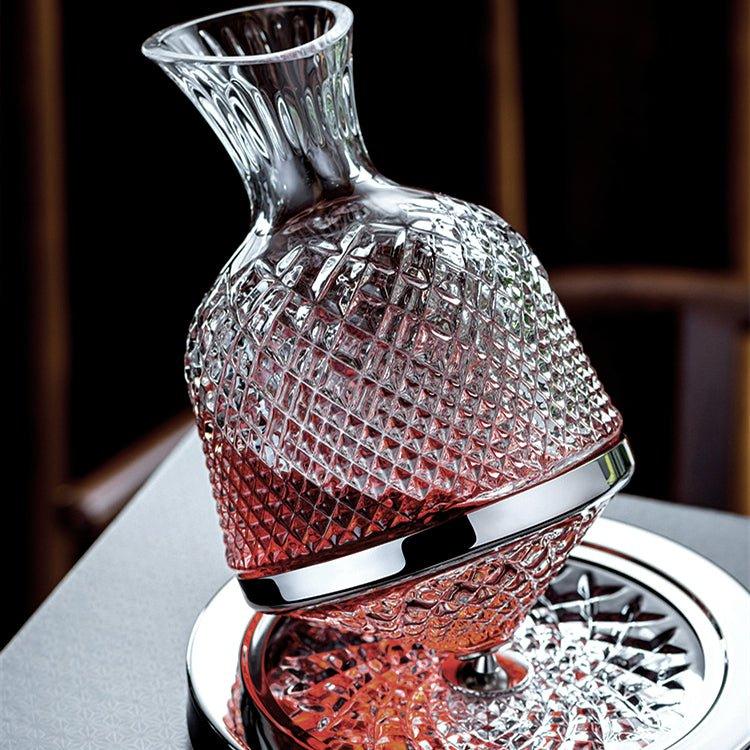 Luxury 360° Rotating Crystal Hand Blown Wine Decanter - MASU