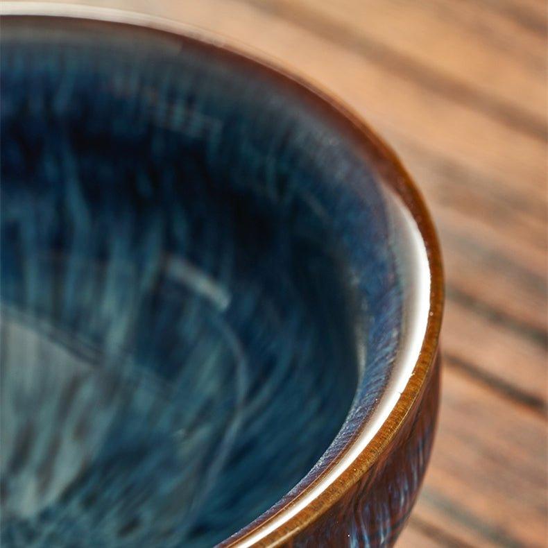 Japanese Gloss Glazed Blue Ceramic Tea Cups - MASU