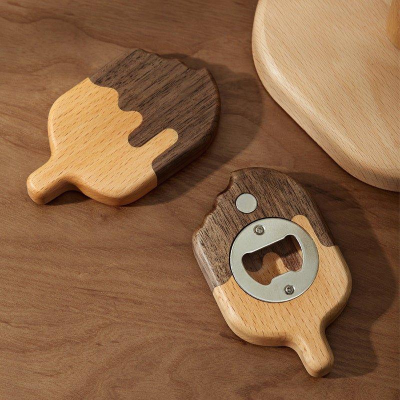 Handcrafted Popsicle Shaped Wooden Beer Bottle Opener - MASU