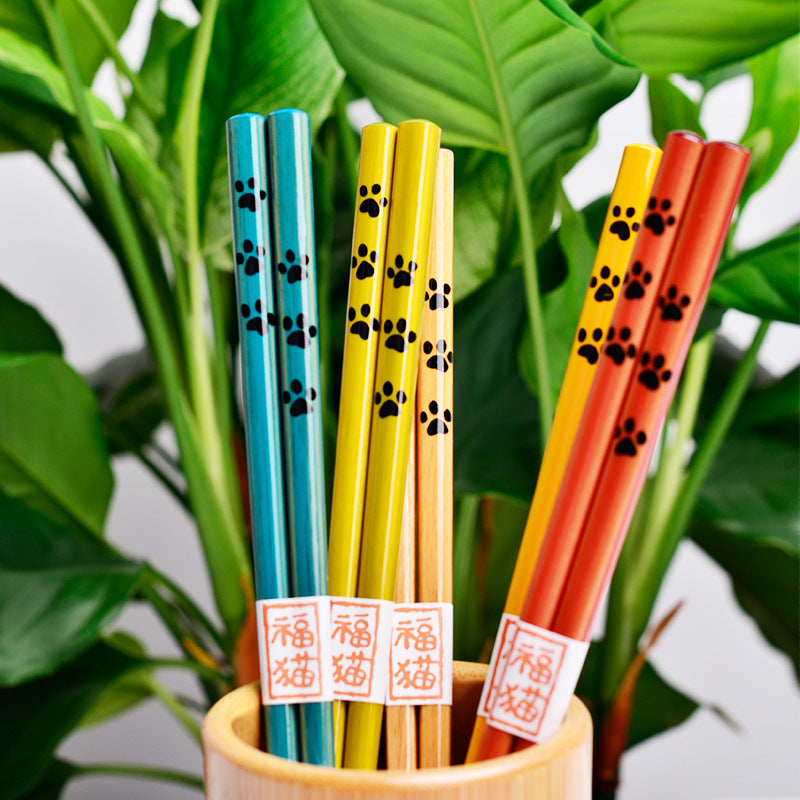 Japanese PawPrint Handcrafted Wooden Chopsticks Set of 5 - MASU
