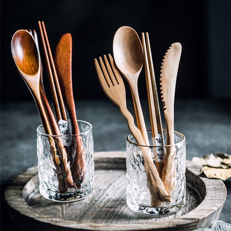 Japanese Plain Style Wooden Utensil Sets - MASU
