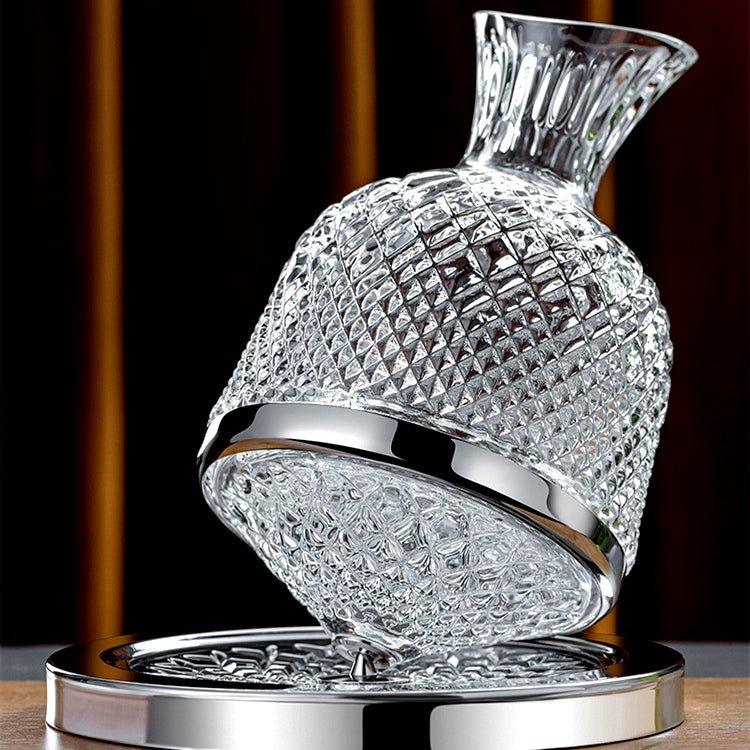 Luxury 360° Rotating Crystal Hand Blown Wine Decanter - MASU
