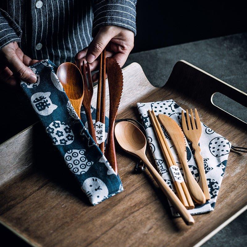 Japanese Plain Style Wooden Utensil Sets - MASU