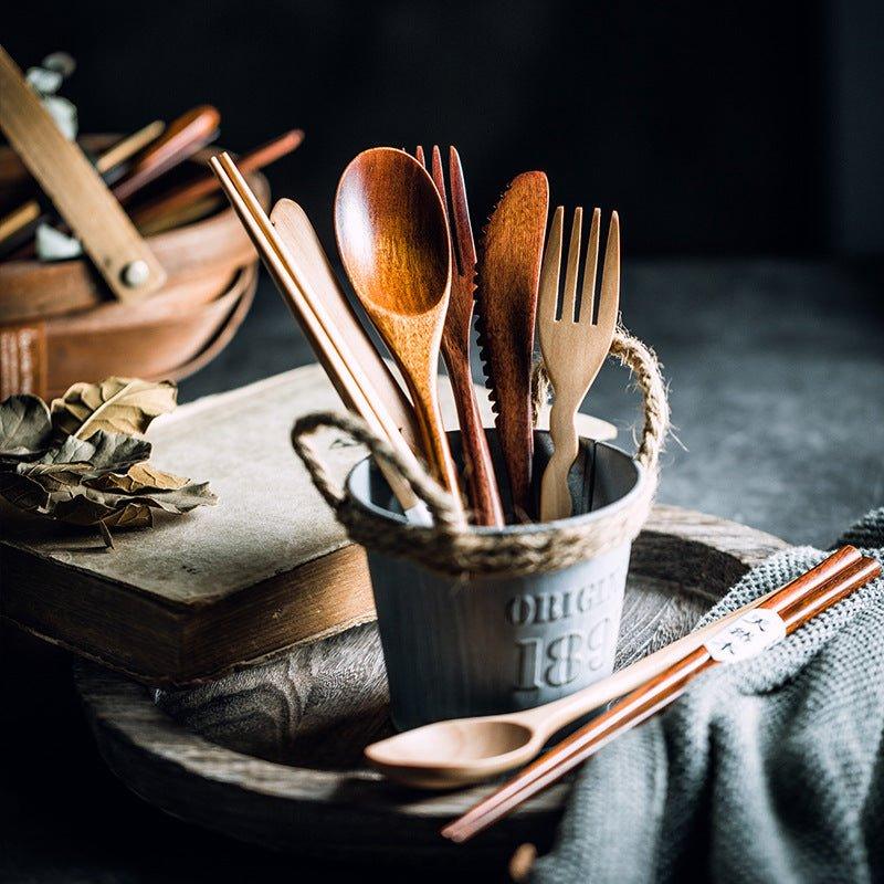 Japanese Plain Style Wooden Utensil Sets - MASU