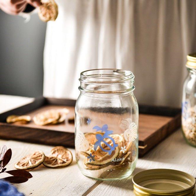 Japanese Hand-painted Glass Storage Glass Jar - MASU