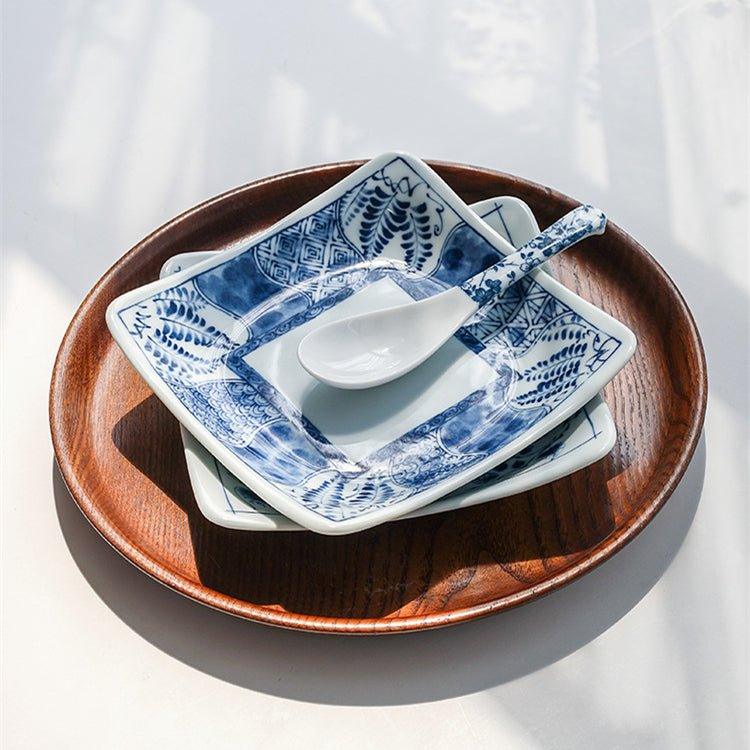 Japanese Handcrafted Mino Ware Ceramic Square Plates - MASU