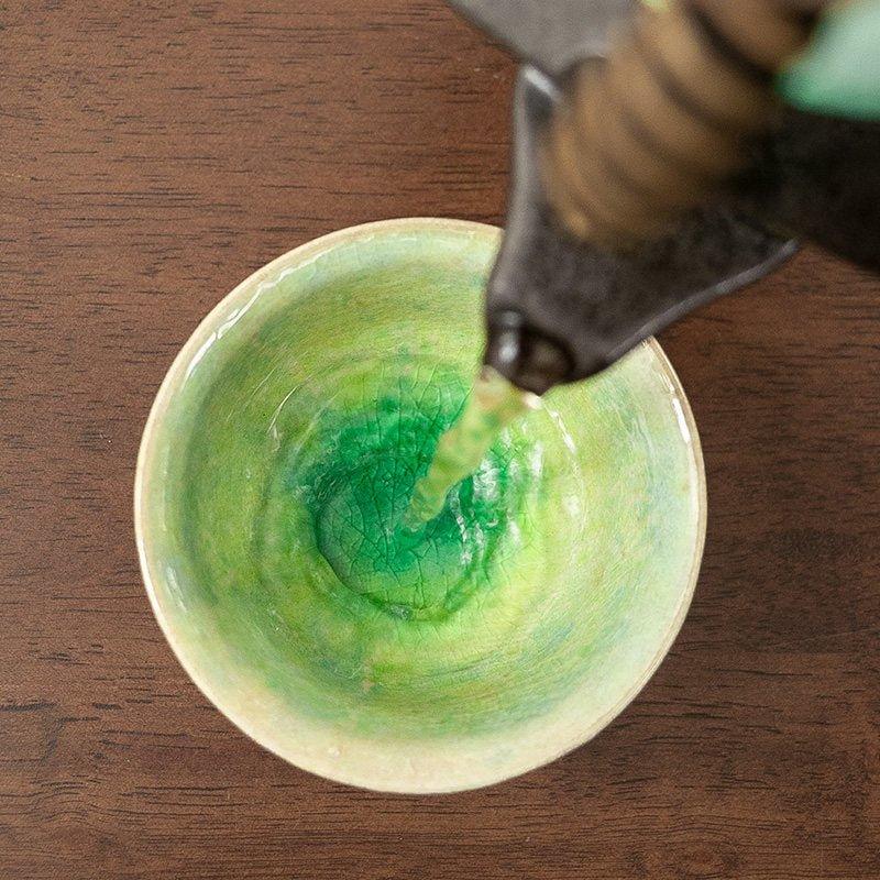 Japanese Mino Ware Handcrafted Ceramic Jade Tea Gift Set - MASU