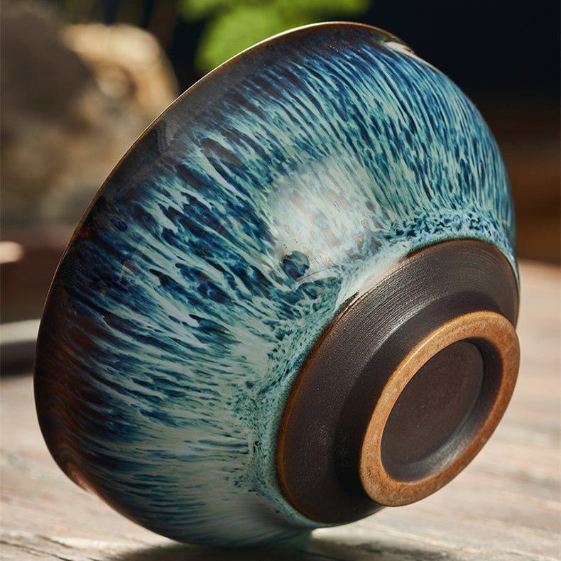 Japanese Gloss Glazed Blue Ceramic Tea Cups - MASU