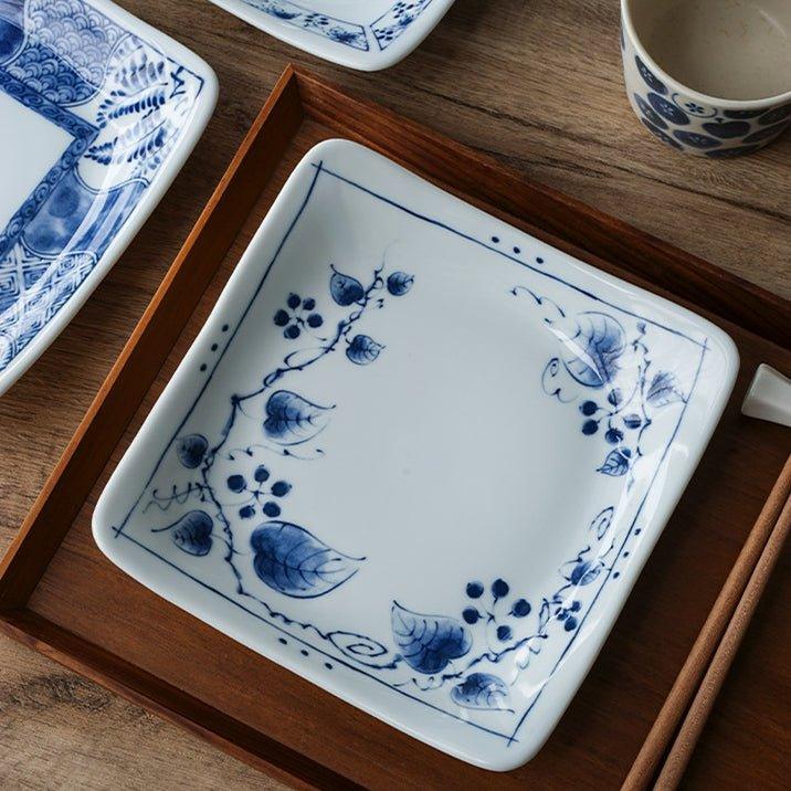 Japanese Handcrafted Mino Ware Ceramic Square Plates - MASU