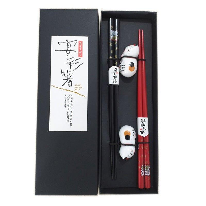 Japanese Maneki-neko (Lucky Cat) Chopstick Set - MASU