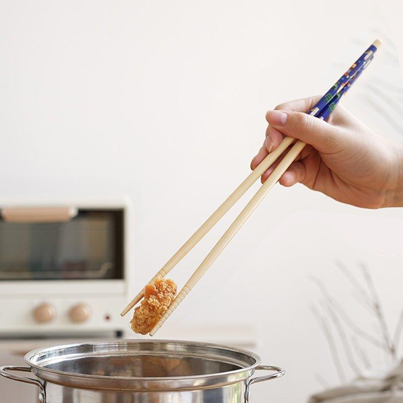 Japanese Bamboo Cartoon Themed Extended Chopsticks Dual Set - MASU