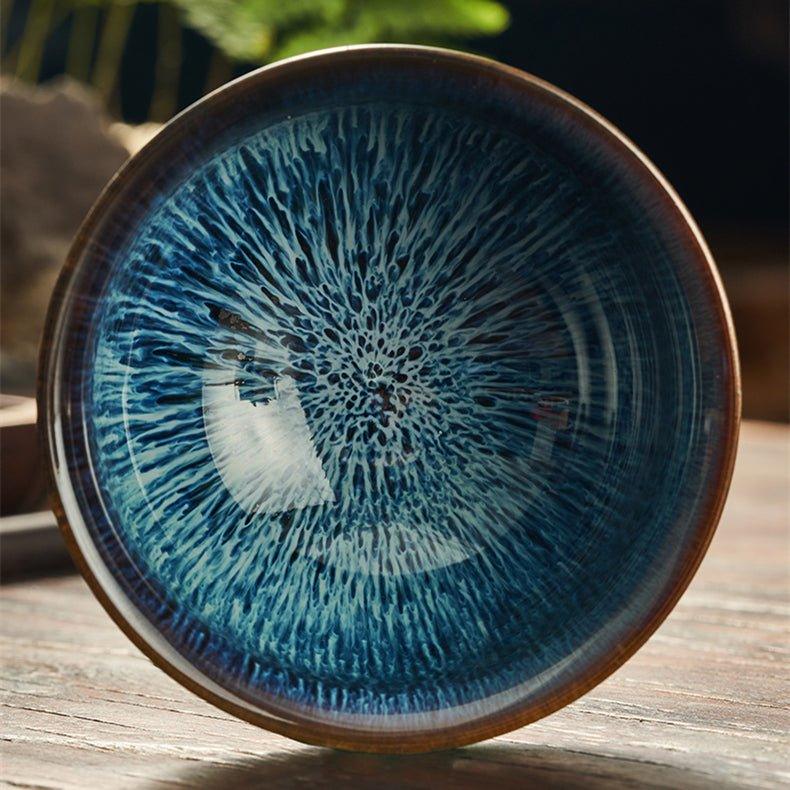 Japanese Gloss Glazed Blue Ceramic Tea Cups - MASU