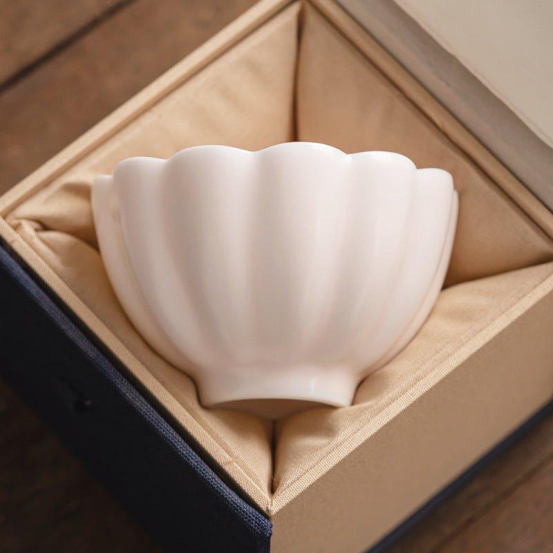 Handcrafted Ceramic Tea Cup With Embedded Ceramic Rose - MASU