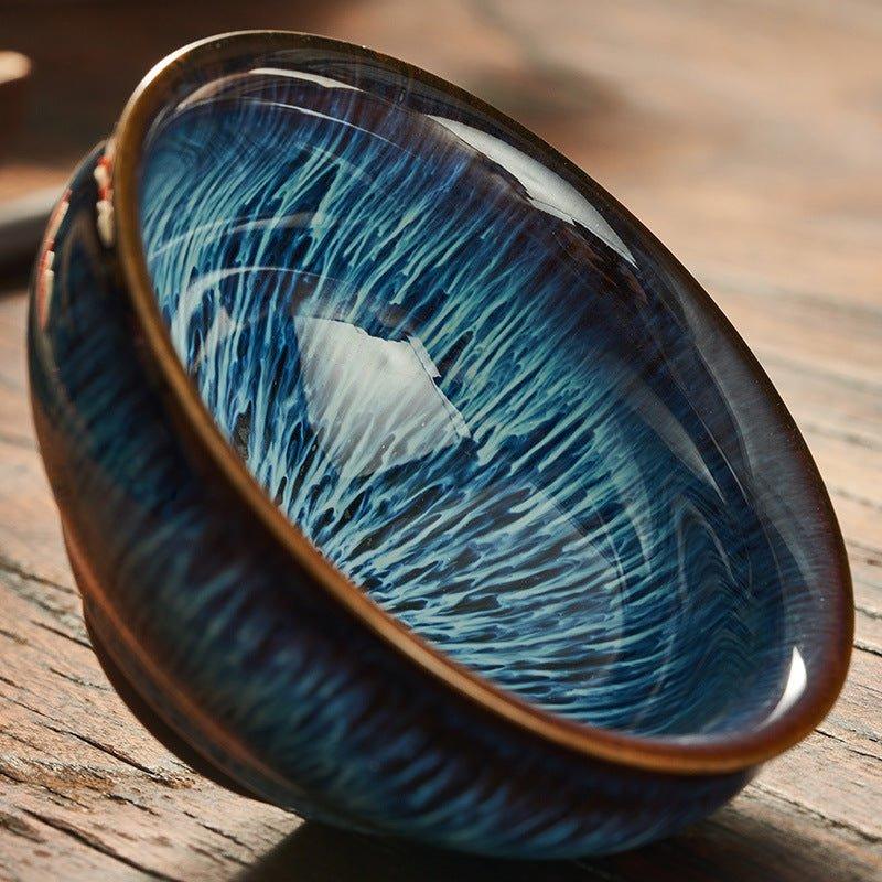 Japanese Gloss Glazed Blue Ceramic Tea Cups - MASU