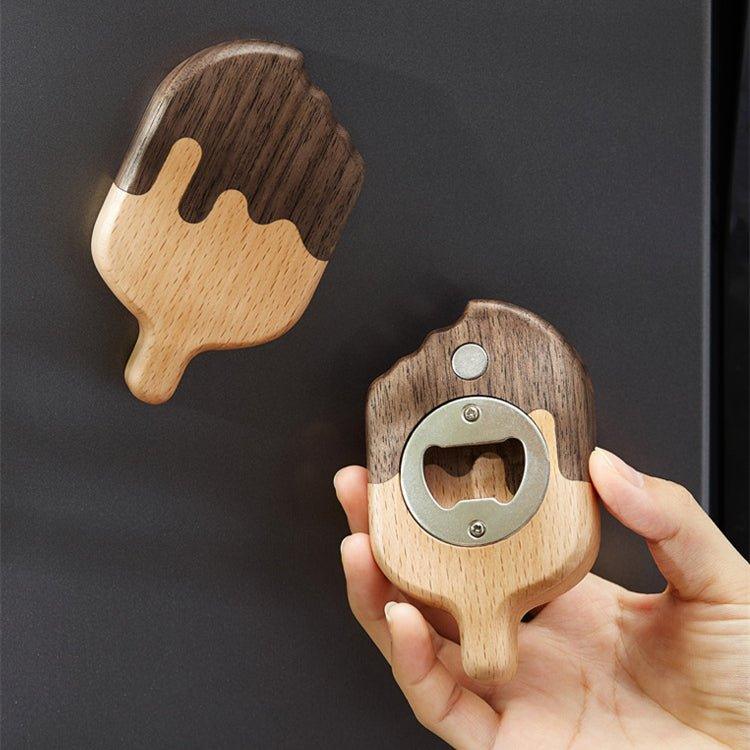 Handcrafted Popsicle Shaped Wooden Beer Bottle Opener - MASU