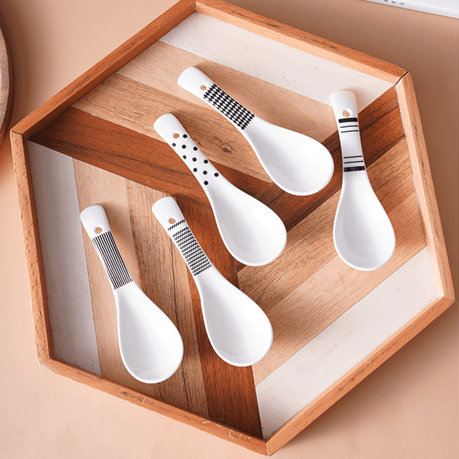 Oriental Ceramic Utensil Set With Shamoji (Rice Paddle) - MASU